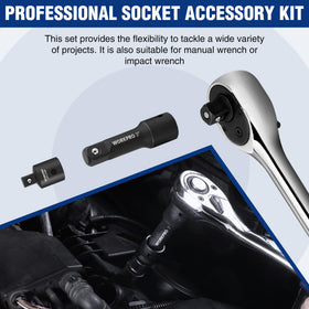 WORKPRO half-inch drive hex shank adapter for quick-change compatibility