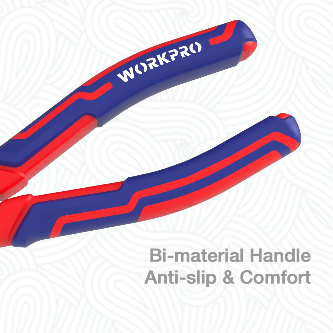 WORKPRO pliers with hardened cutting edges for easier wire severing