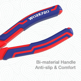 WORKPRO pliers with hardened cutting edges for easier wire severing
