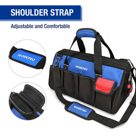 Heavy-duty shoulder strap provides comfortable carrying.