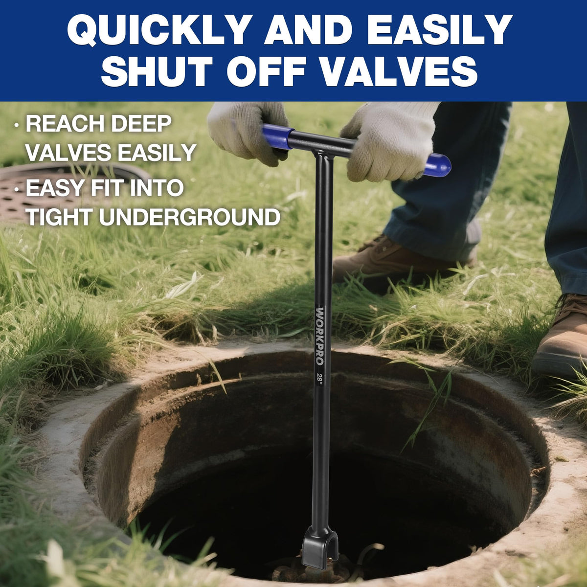 WORKPRO heavy-duty steel build designed for rugged outdoor valve maintenance
