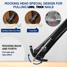 WORKPRO high-leverage design with I-beam handle boosts leverage during demolition tasks.