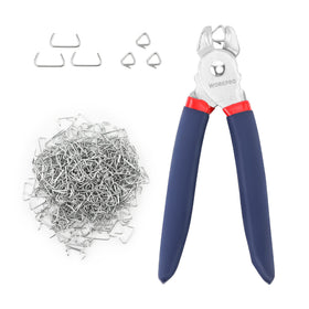 WORKPRO hog ring pliers close-up showing durable CR-V steel construction.