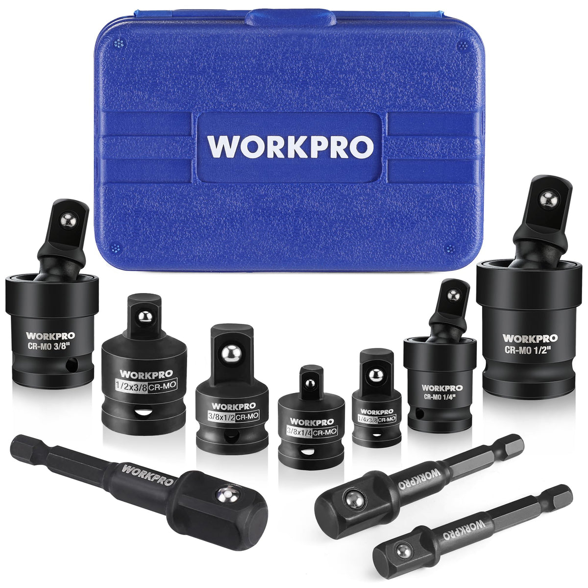 WORKPRO impact socket set in rugged case for organized storage
