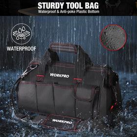 WORKPRO interior pockets organize wrenches and screwdrivers for efficient projects.