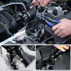WORKPRO in-use scene demonstrates clamp removal in automotive hoses quickly.
