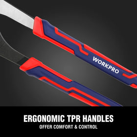 WORKPRO Groove Joint Pliers reveal wide jaw capacity for pipes and fittings.