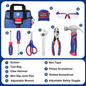 WorkPro Kids Tool Set: slip-joint-plier designed for small projects and durability.