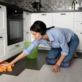 WORKPRO knee pads with breathable mesh for all-day cooling.