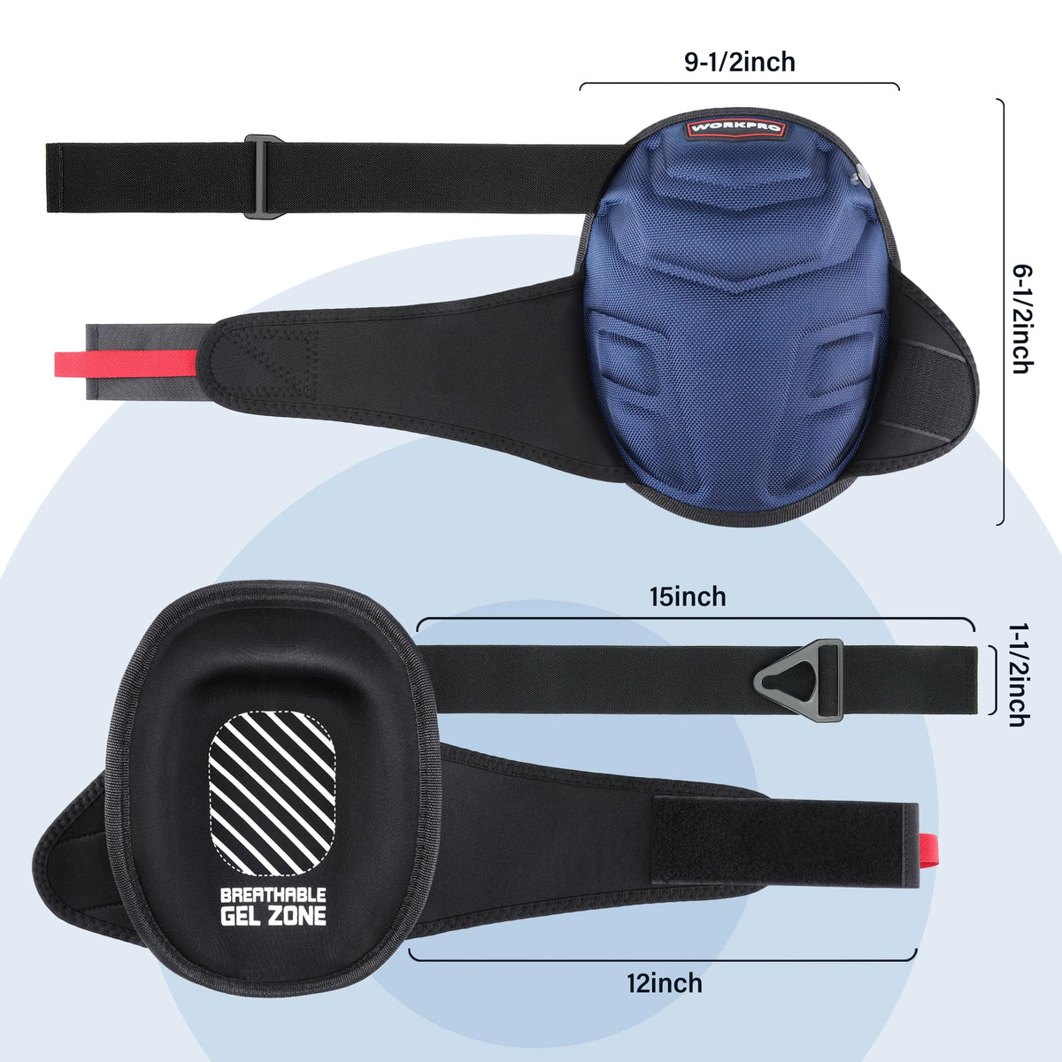 WORKPRO knee pads suited for gardening, roofing, and flooring tasks.