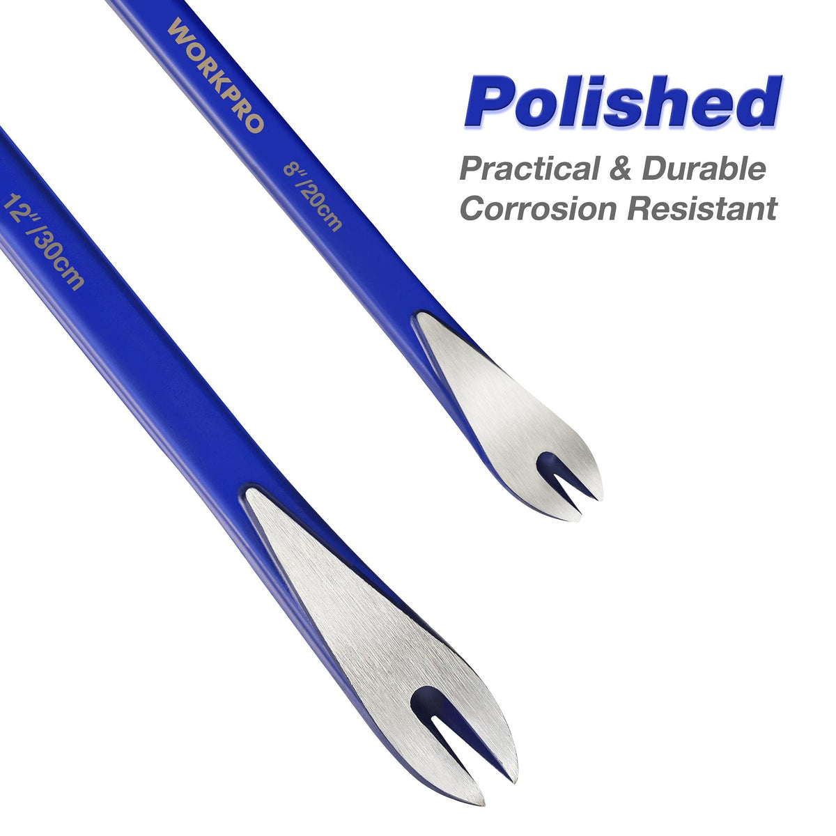 WORKPRO L-shaped crowbar design increases torque and leverage.