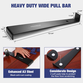 WORKPRO pull bar provides strong leverage for vinyl plank installation