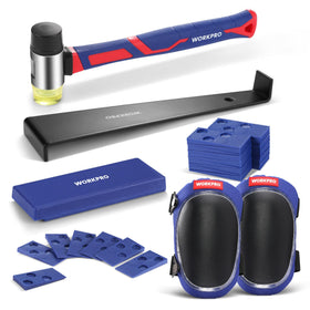 WORKPRO laminate installation kit rubber mallet with fiberglass handle for precise tapping
