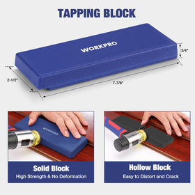 WORKPRO tapping block sustains sturdy guidance to prevent gaps