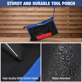 WORKPRO large-capacity 7x12 tool pouch with wide storage space