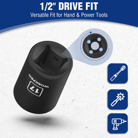 WORKPRO laser markings ensure quick size identification in tough workshop conditions.