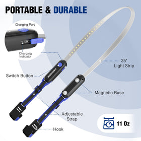 WORKPRO LED light with three modes for adaptable brightness during tasks.