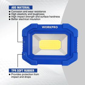 WORKPRO LED Work Light with four magnets for secure metal mounting