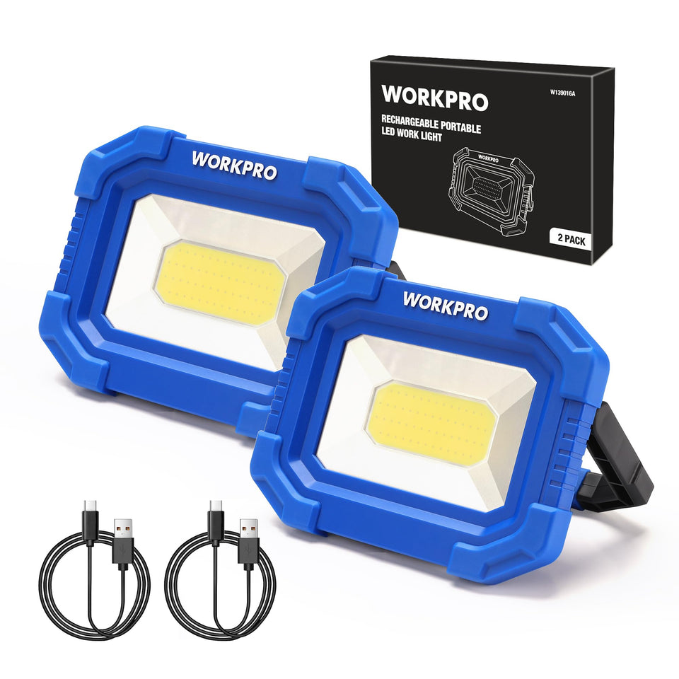 WORKPRO LED Work Light with magnetic back clip for hands-free job illumination