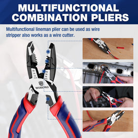 WORKPRO pliers with TPR handle grip for safer, slip-free operation