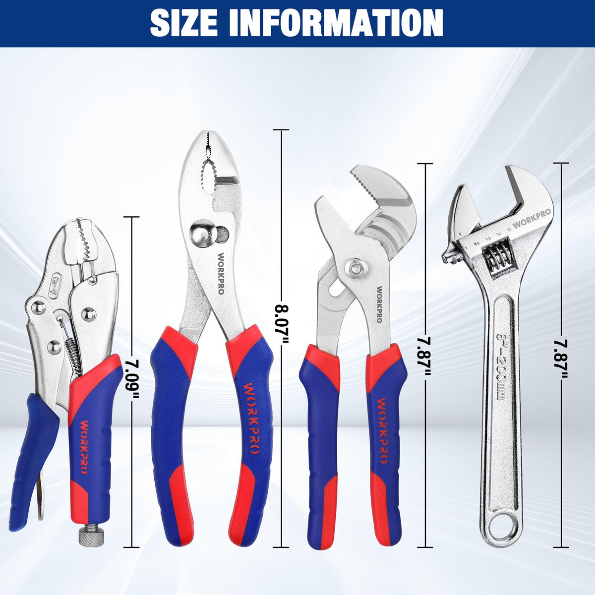 WorkPRO locking pliers 7-inch with secure locking action for steady holds.