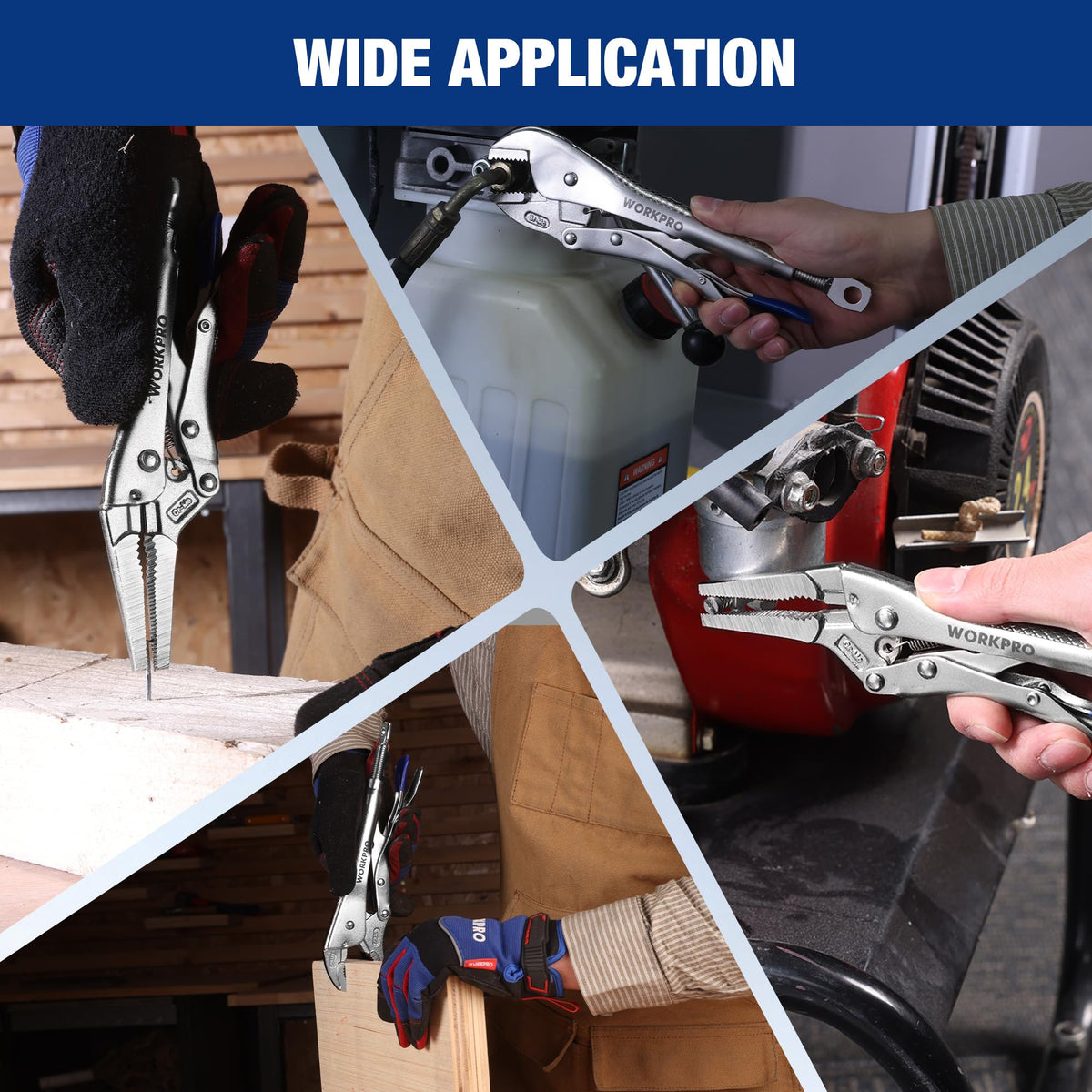 WORKPRO locking pliers are a durable workshop tool for automotive, welding, and DIY tasks.