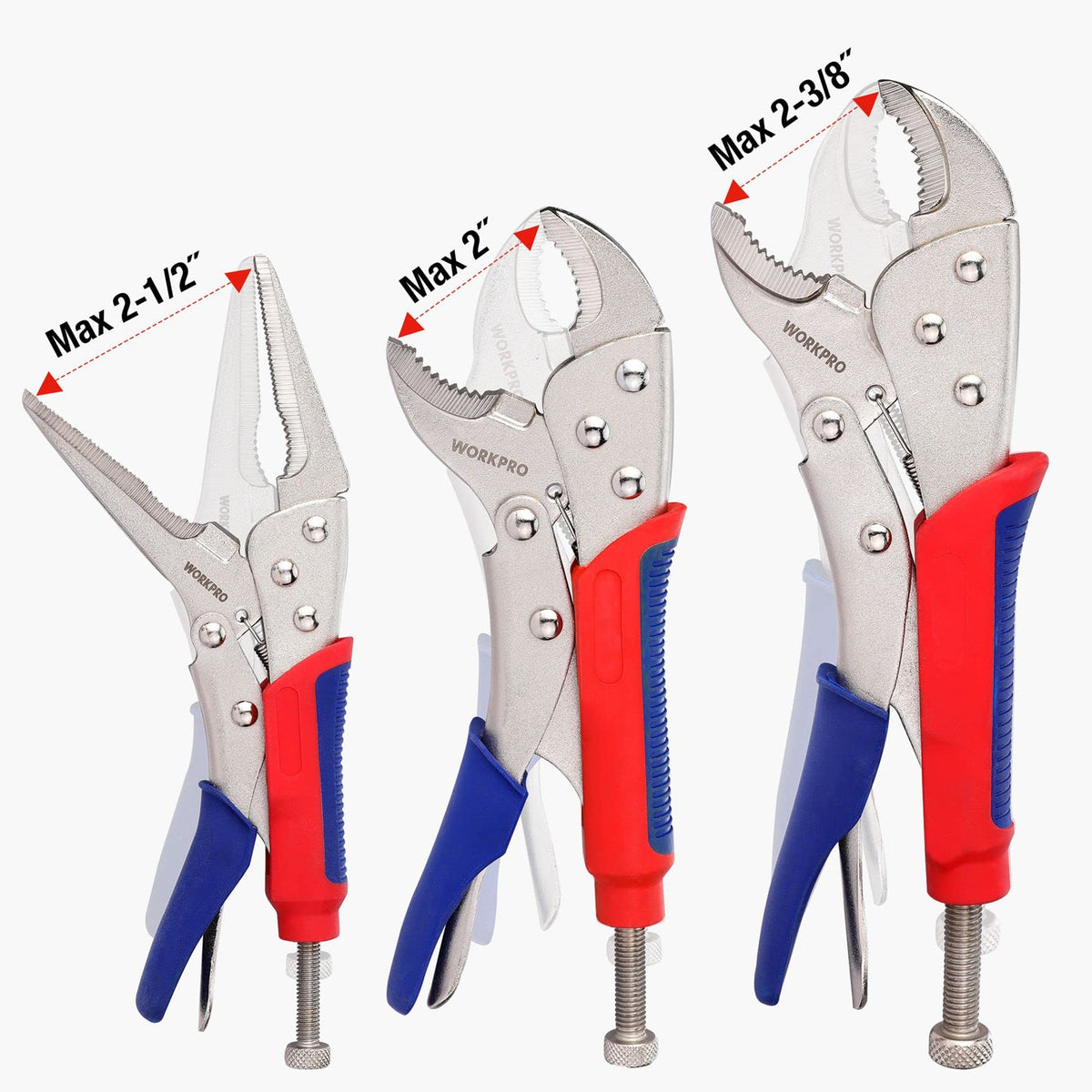 WORKPRO locking pliers in use during automotive repair for components
