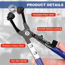 WORKPRO long-reach wire spring pliers access distant clamps without strain.
