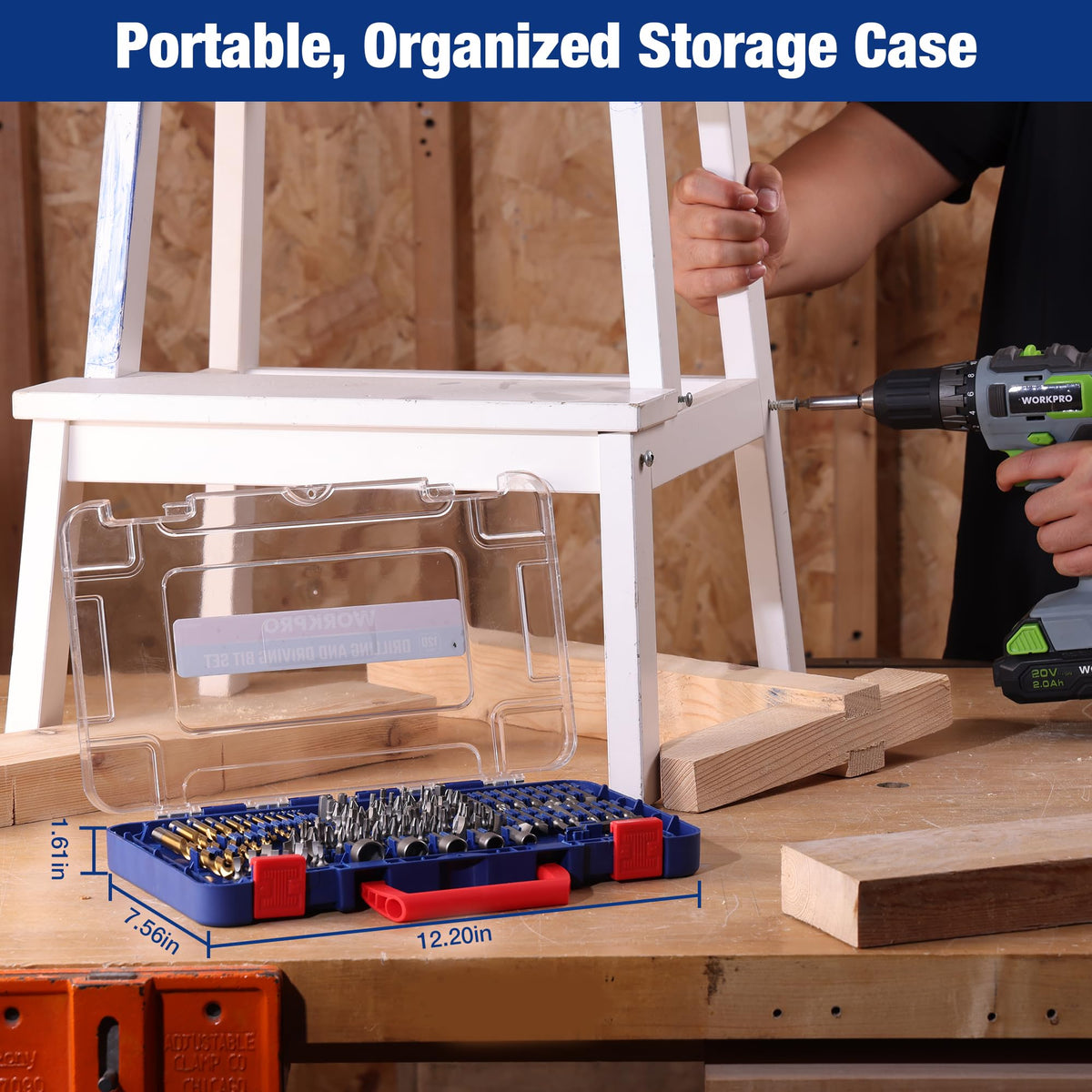 WORKPRO Magnetic bit holder with bits, organized for quick bit swaps.