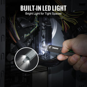 WorkPro magnetic case with magnetizer feature keeps screws ready.
