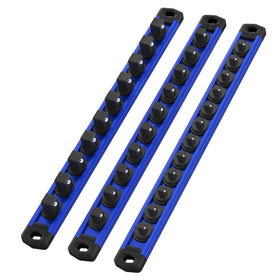 WORKPRO magnetic socket rail securely holds sockets on metal surfaces