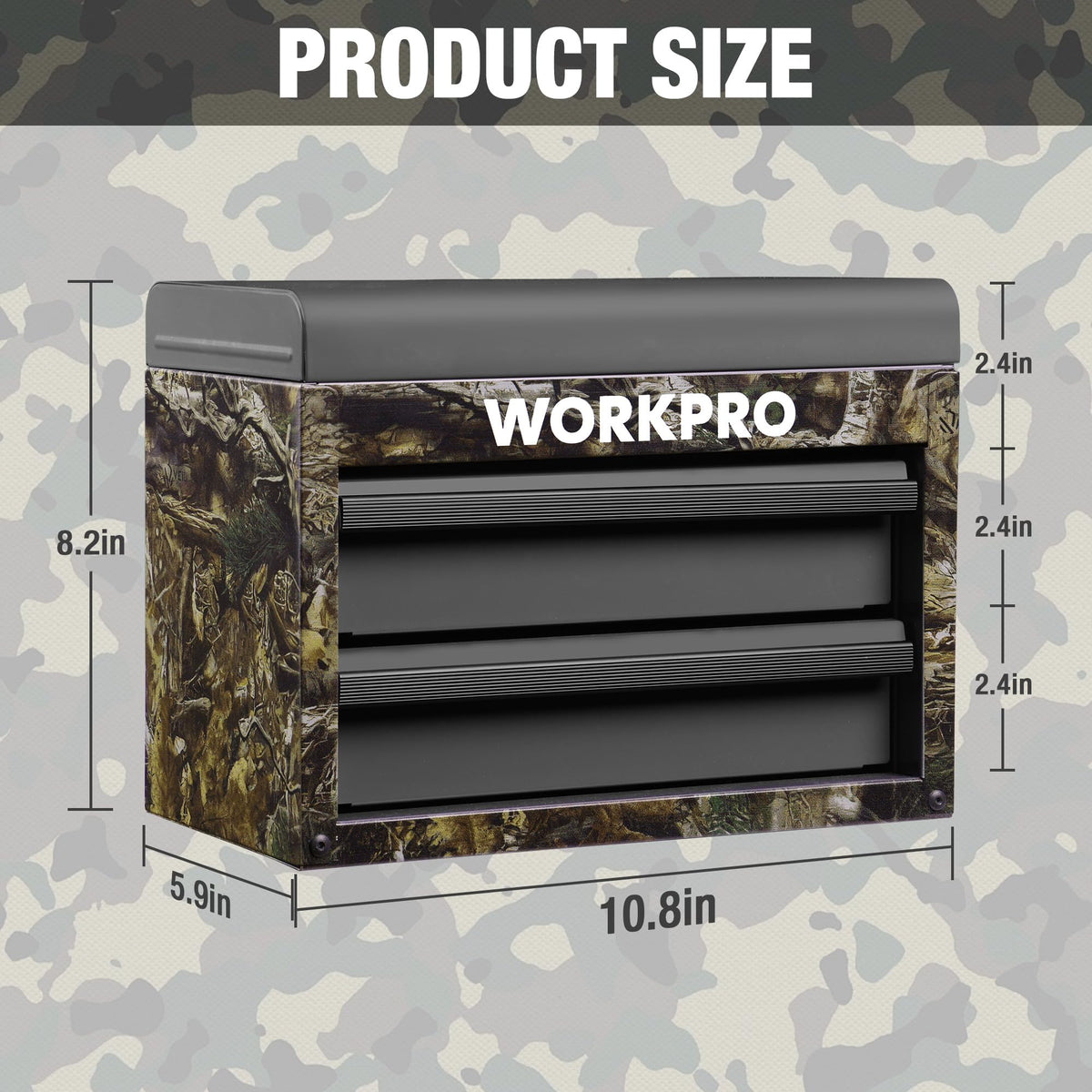 WORKPRO Metal Mini Tool Box two drawers for organized storage