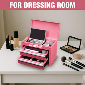 WORKPRO metal mini tool box pink macaron finish adds style