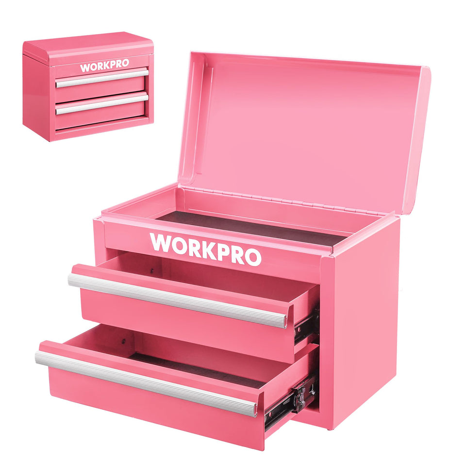 WORKPRO metal mini tool box top compartment for quick access
