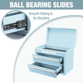 WORKPRO Metal Mini Tool Box with PVC liners securely hold items and reduce movement