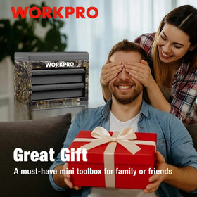 WORKPRO Metal Mini Tool Box side view showing compact form