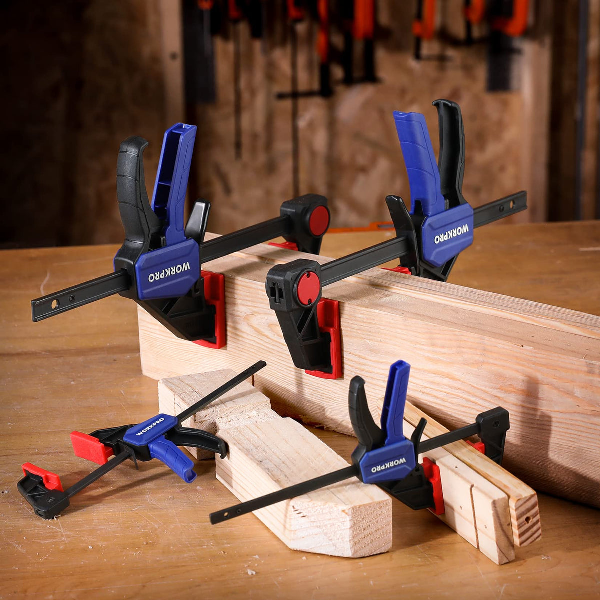 WORKPRO Mini Bar Clamps reinforced nylon body stands up to daily use