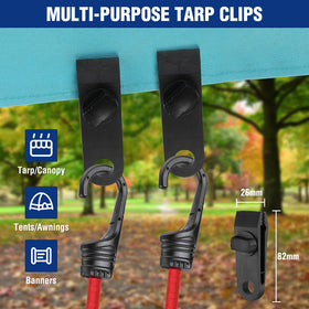 WORKPRO 10-inch mini bungee cords with hooks for small items.