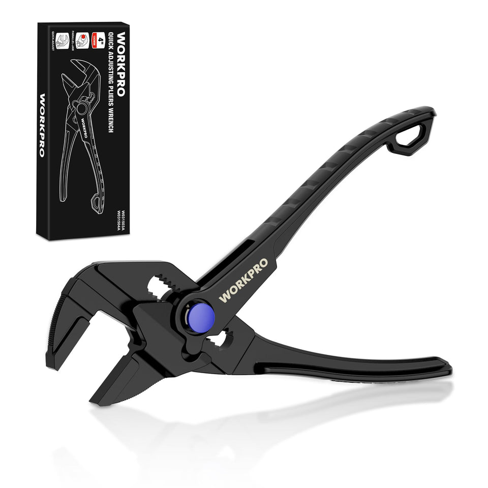 WORKPRO Mini Pliers Wrench with smooth jaws offering precise grip in tight spaces.