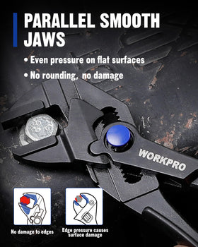 WORKPRO Mini Pliers Wrench with heat-treated steel for lasting durability under use.