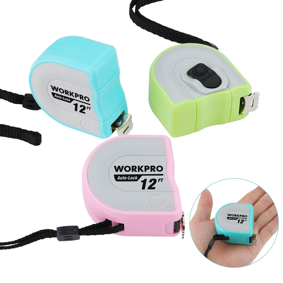 WORKPRO mini tape measure with compact casing for on-the-go measurements