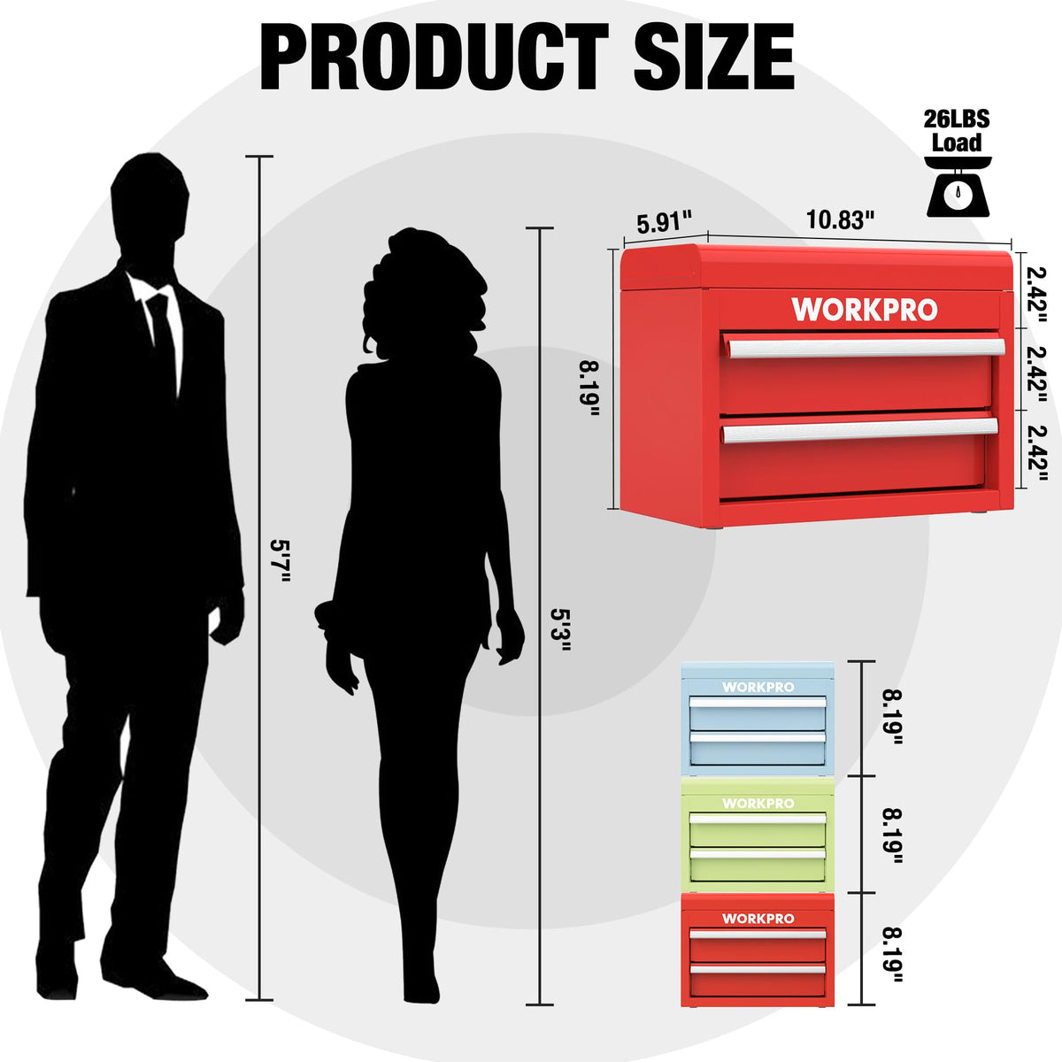 WORKPRO mini tool box top storage demonstrates quick access to small parts