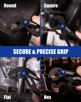 WORKPRO Mini Water Pump Pliers grooved grip for secure control