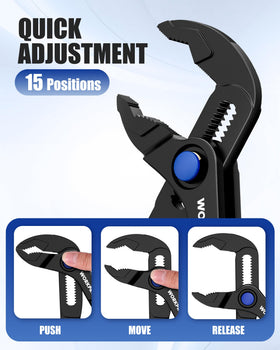 WORKPRO Mini Water Pump Pliers heat-treated steel for durability