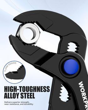 WORKPRO Mini Water Pump Pliers V-jaw grip for multi-surface holds