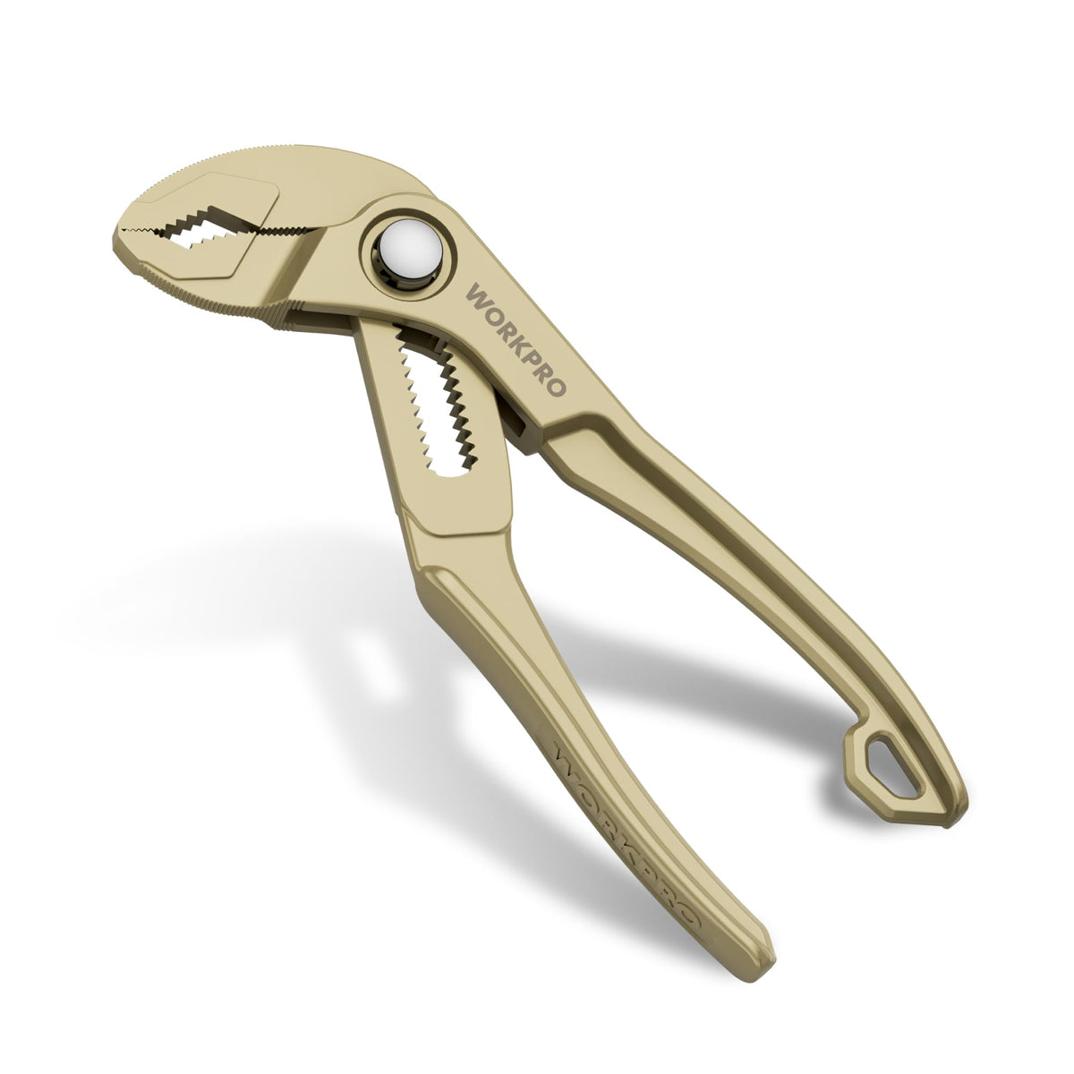 WORKPRO Mini Water Pump Pliers in compact design gripping a fastener.