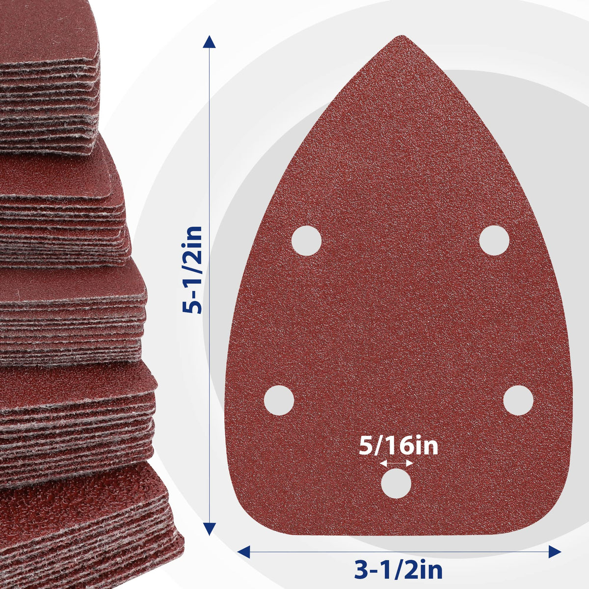 WORKPRO mouse sander pads with 5-hole design for efficient dust extraction.