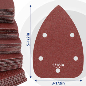 WORKPRO mouse sander pads with 5-hole design for efficient dust extraction.