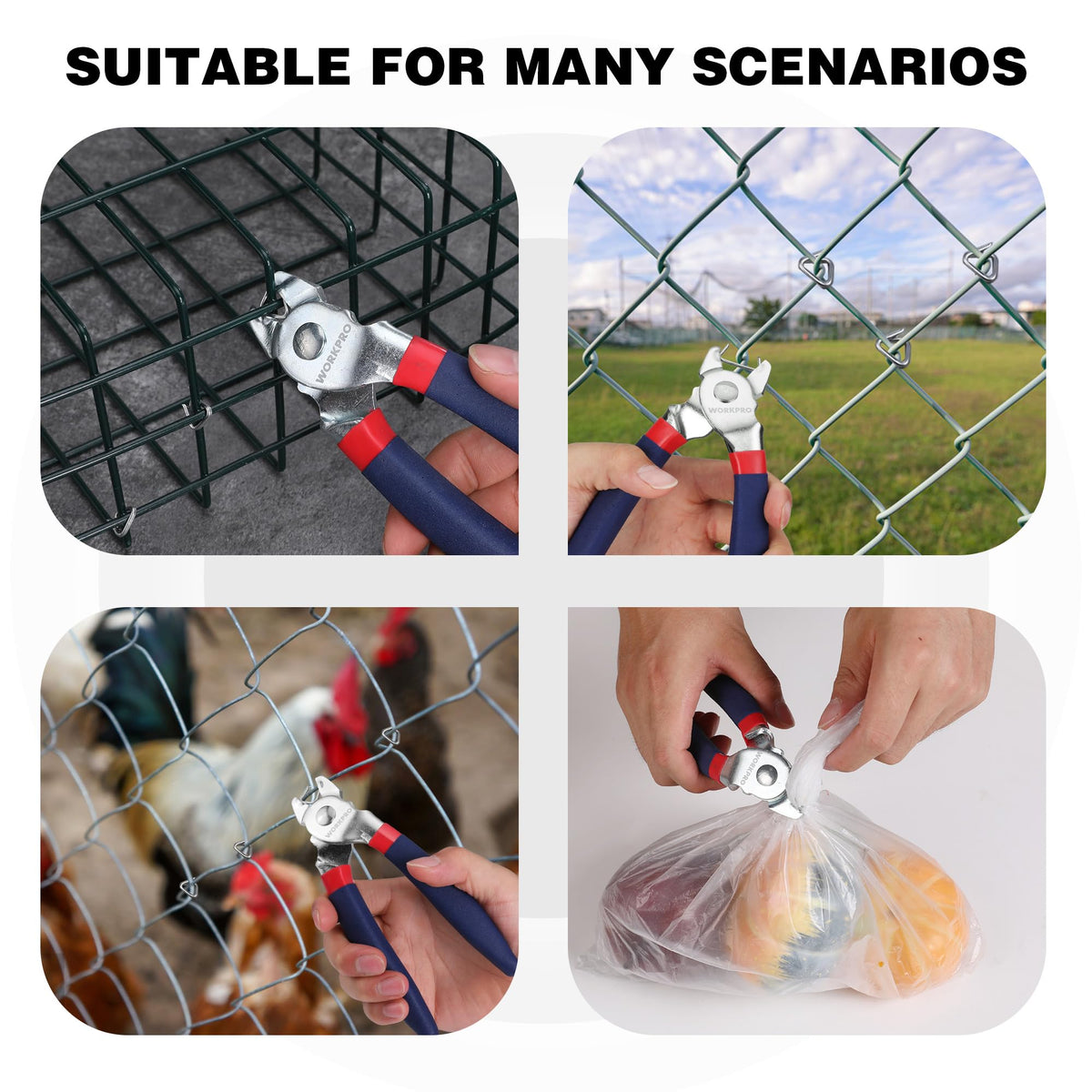 Versatile hog-ring tool for multiple repair projects with WORKPRO.