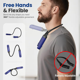 WORKPRO neck light showing 360-degree arm adjustment for DIY projects.